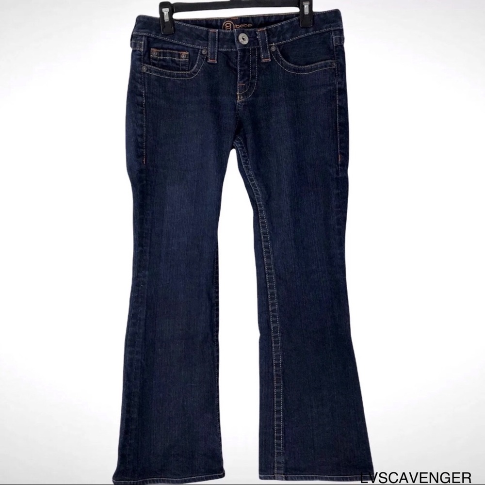 Bebe Jeans Rhinestone Pockets Boot Cut Size 29!